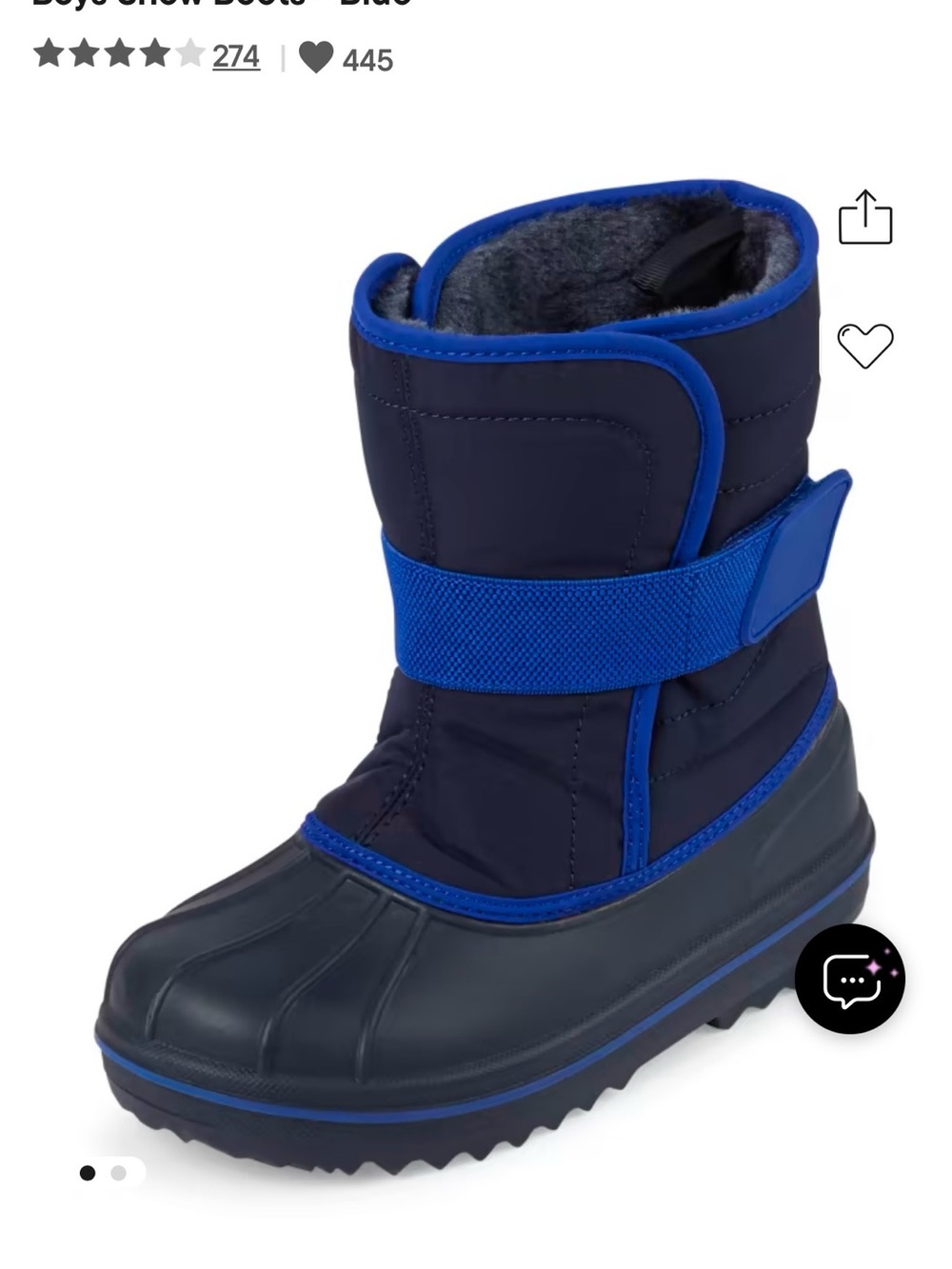 The Children’s Place boys snow boots. Blue. Size 10